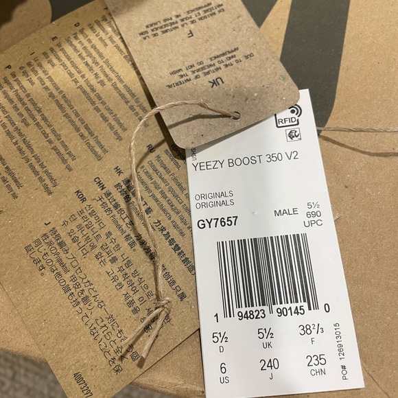 Yeezy Boost 350 Sneakers Men's size 6 ASH BLUE - Picture 4 of 5